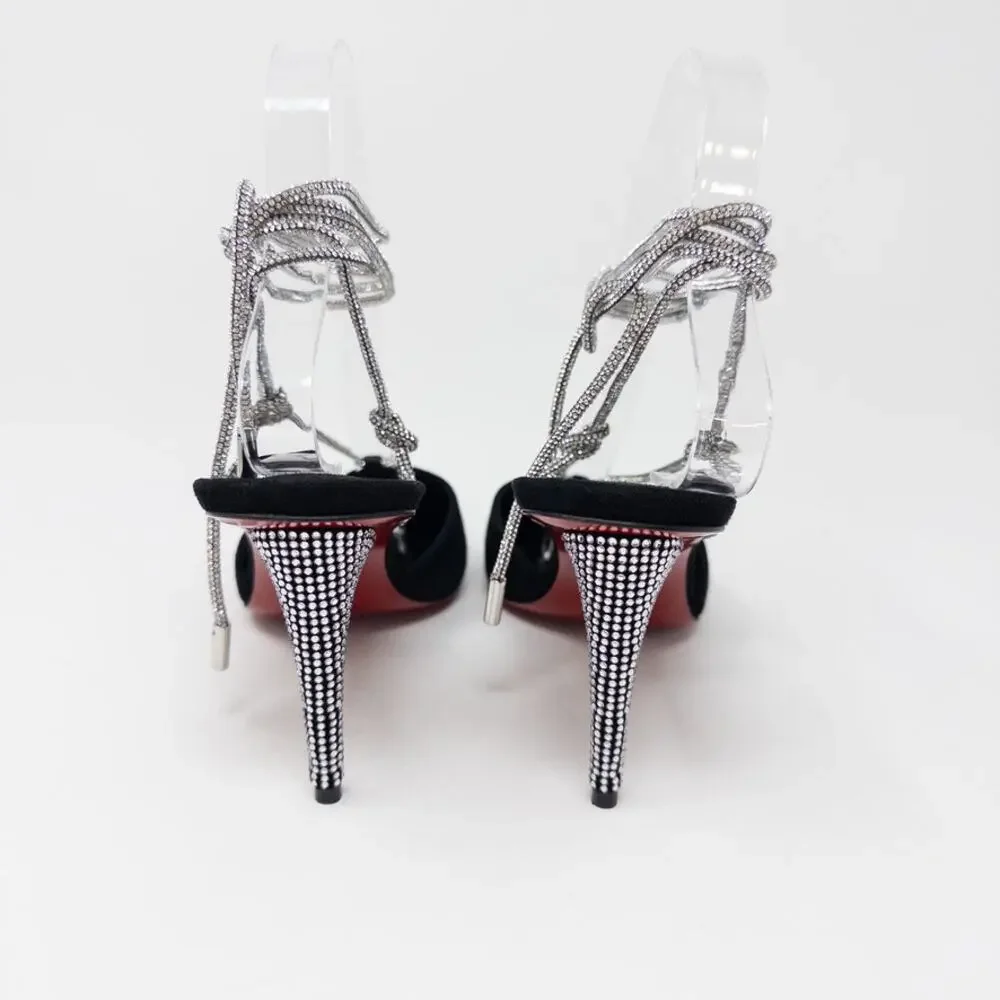 Christian Louboutin Astrid Crystal Lace-Up Strassita 85mm EU 38.5 - Picture 4 of 7